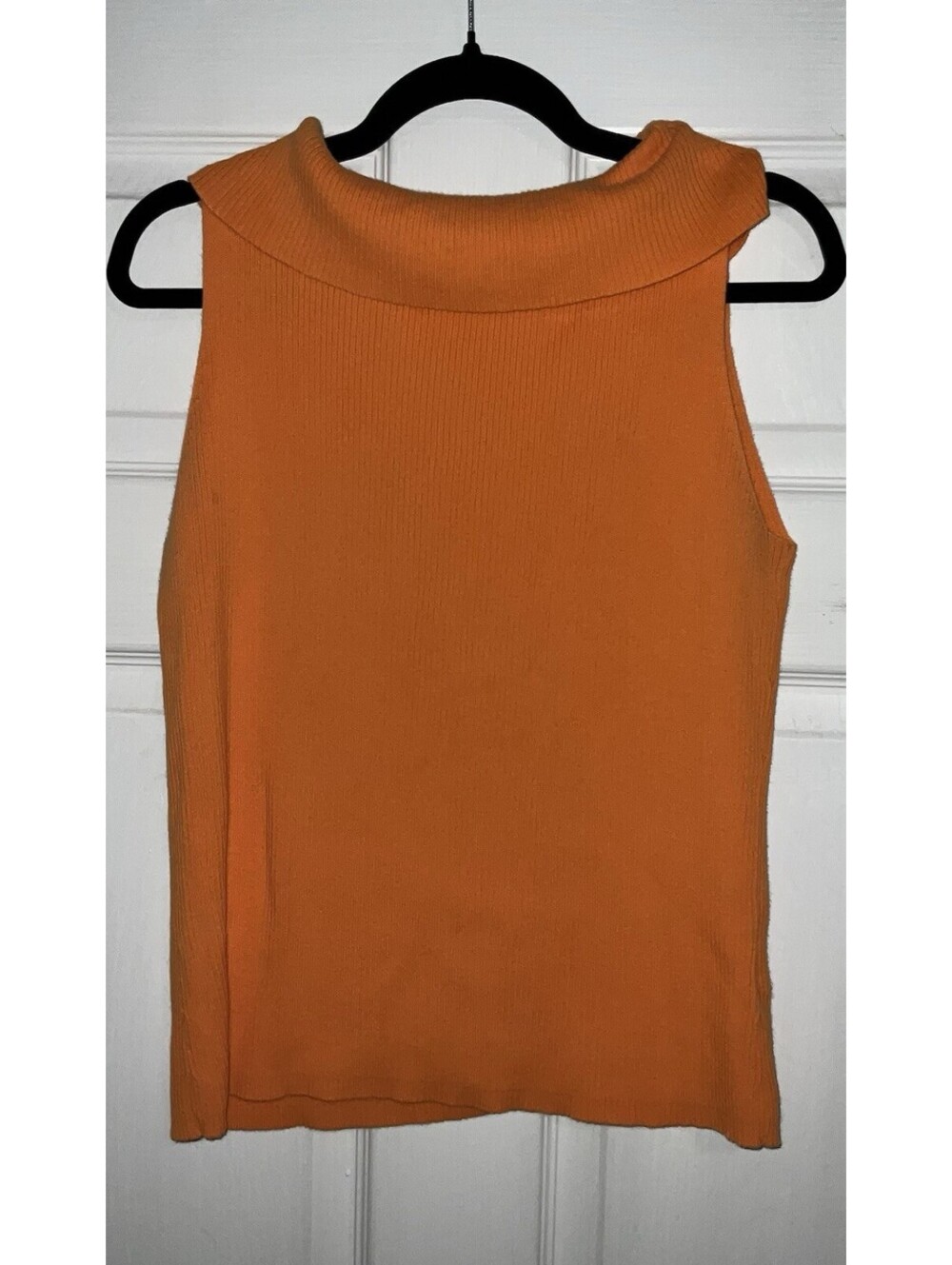 Vintage 90s 2000s Pierre Cardin Sleeveless Marilyn Top Cotton Orange Boatneck M